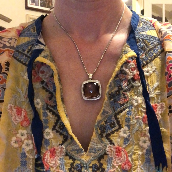 David Yurman Albion Diamond Smoky Quartz Pendant - Picture 9 of 10